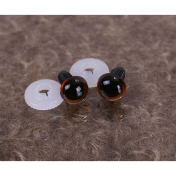 Plastic safety eyes red brown